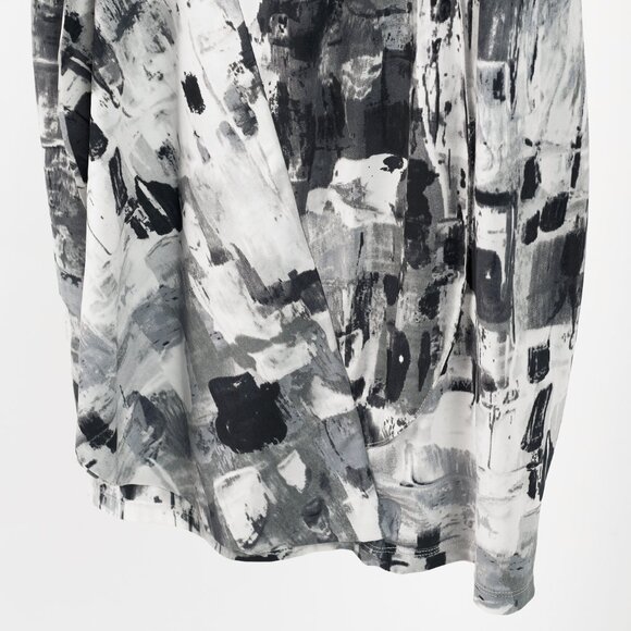 Sarah Pacini Grey Abstract-Print Draped Jersey Dress - Picture 5 of 7